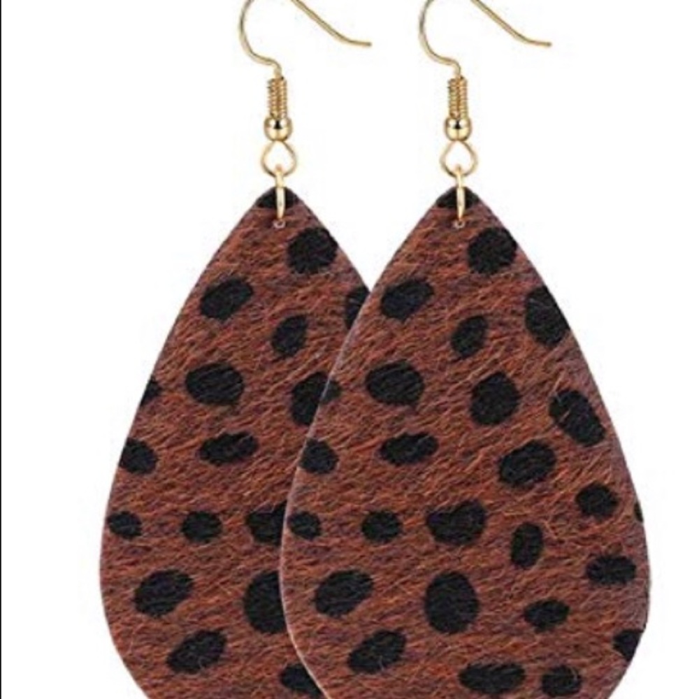 Black and brown teardrop earrings